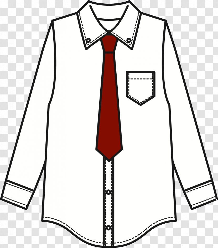T-shirt Necktie Tie Clip Art - White - Shirt Transparent PNG