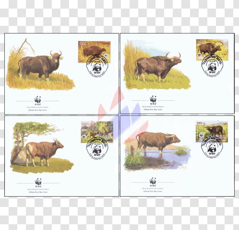 Cattle Nature Reserve Mail Wildlife - Postage Stamps - Wwf Transparent PNG