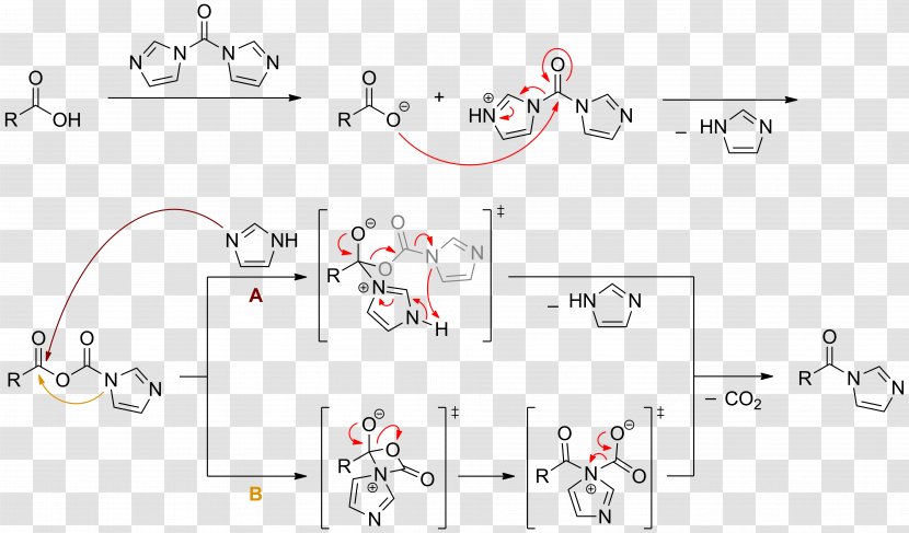 Carbonyldiimidazole Chemical Reaction Coupling Peptide Synthesis Amino Acid - Carboxylic Transparent PNG