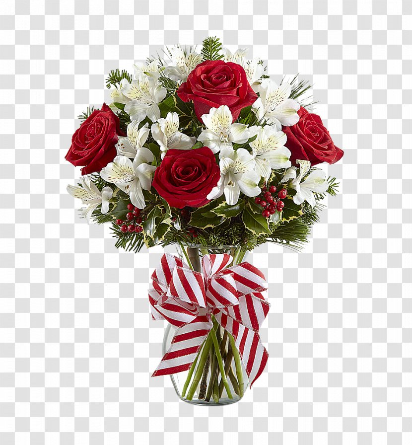 Flower Bouquet Beach Rose - White - Red Arrangement Transparent PNG