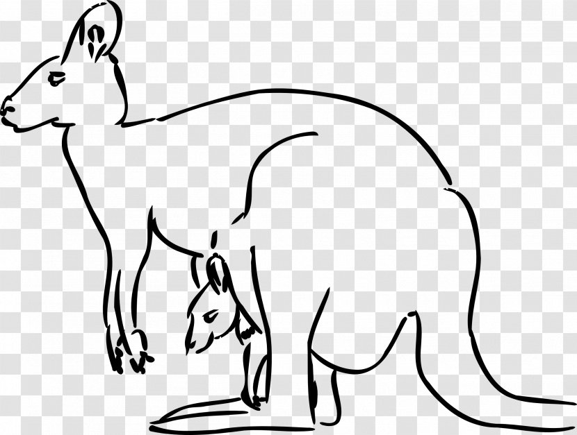 Kangaroo Free Content Clip Art - Dog Like Mammal - How To Create A Coloring Book Transparent PNG