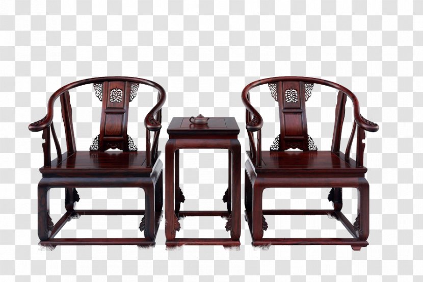 Antique Furniture Chair Wood Cabinetry - Table - Classical Mahogany Furniture, Two Armchair Transparent PNG