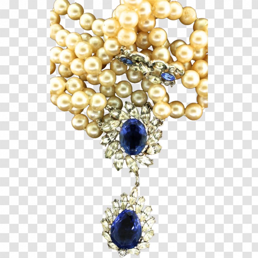 Pearl Sapphire Necklace Jewellery Cobalt Blue - Fashion Accessory Transparent PNG