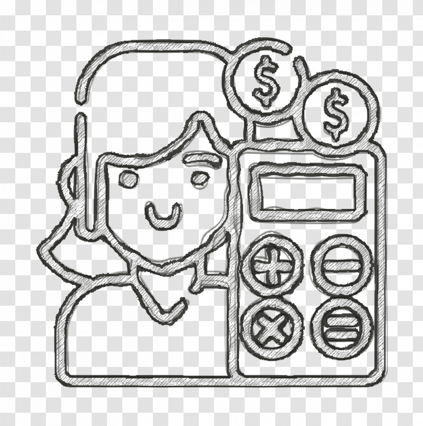 Human Resources Icon Woman Icon Salary Icon Transparent PNG