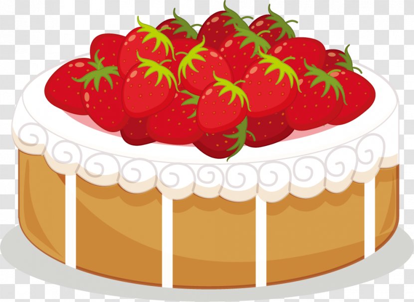 Birthday Cake Cupcake Fruitcake Clip Art - Strawberry Transparent PNG