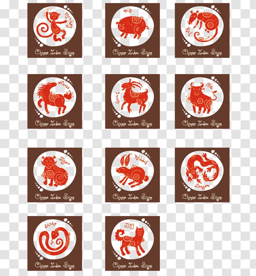 Chinese Zodiac Cartoon Illustration - Rooster - Silhouette 12 Transparent PNG
