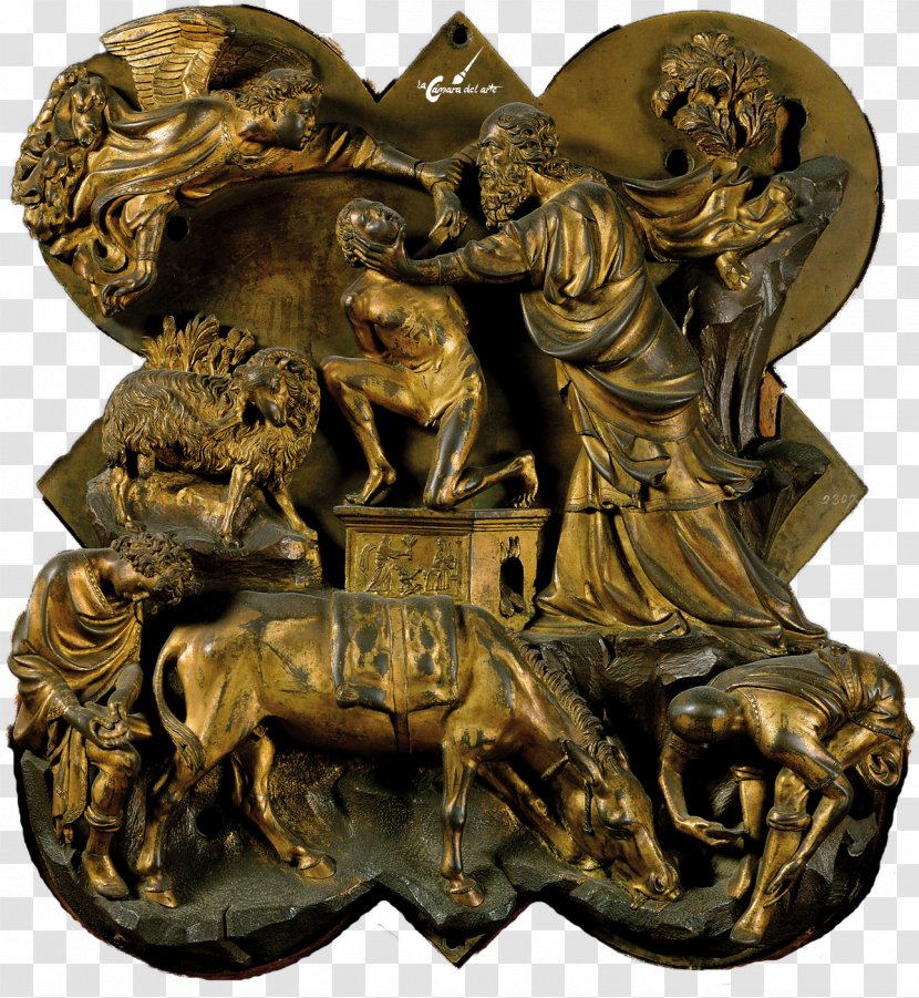 Florence Baptistery The Sacrifice Of Isaac Brunelleschi's Dome Binding - Lorenzo Ghiberti - Abraham AND ISAAC Transparent PNG