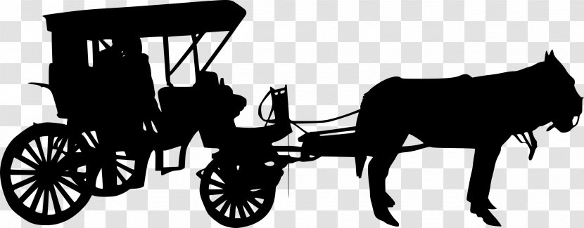 Horse And Buggy Mule Harnesses Carriage - Monochrome Photography Transparent PNG