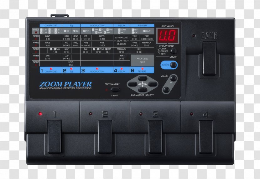 Effects Processors & Pedals Zoom Corporation Guitar VOX StompLab IG Electronic Musical Instruments Transparent PNG