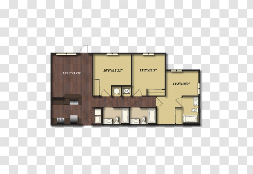 Floor Plan Campus Village Apartments House Bedroom - Apartment Transparent PNG