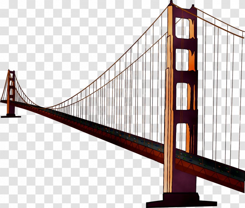 Golden Gate Bridge Suspension Image Clip Art - Drawing Transparent PNG