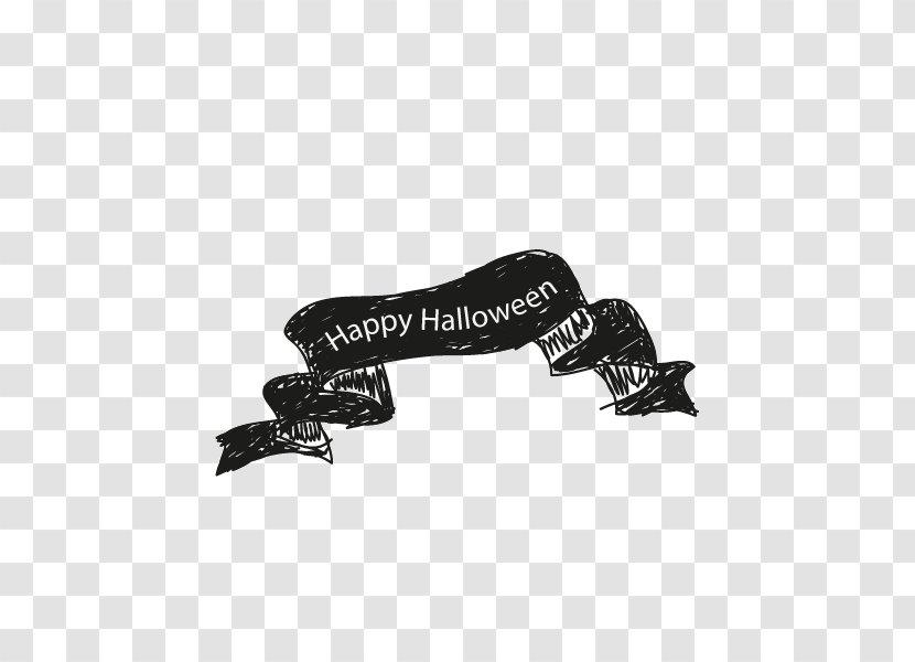 Halloween Costume - Monster - Decoration Vector Black And White Ribbon Transparent PNG