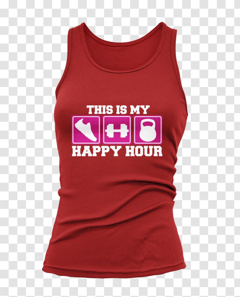 T-shirt Top Fitness Centre Clothing Sleeveless Shirt - Happy Hour Transparent PNG