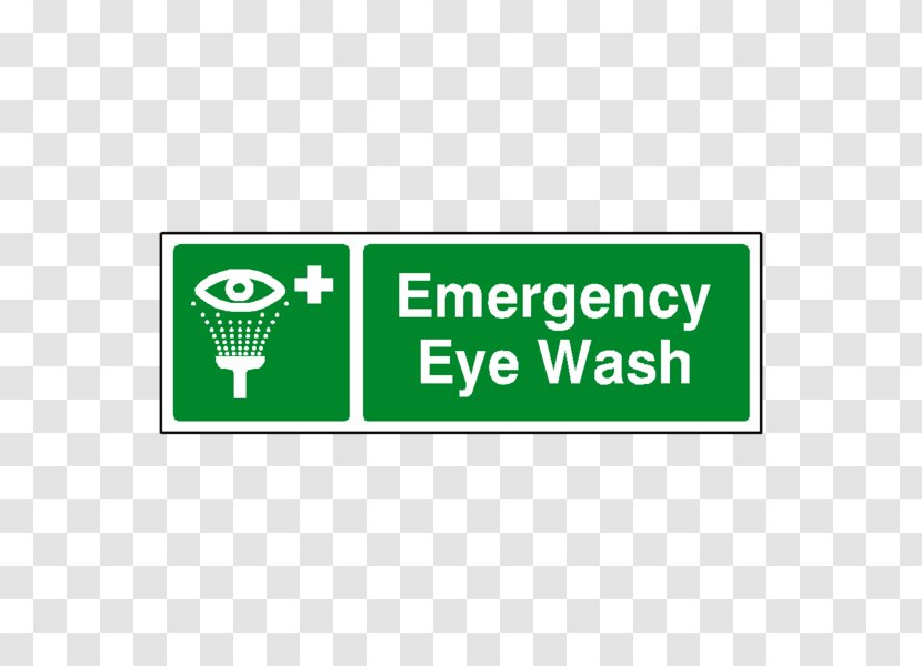 Eyewash Station Safety First Aid Supplies Sign - Rectangle - Eye Transparent PNG