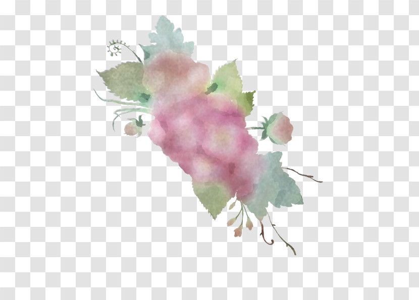 Pink Flower Plant Watercolor Paint Leaf Transparent PNG