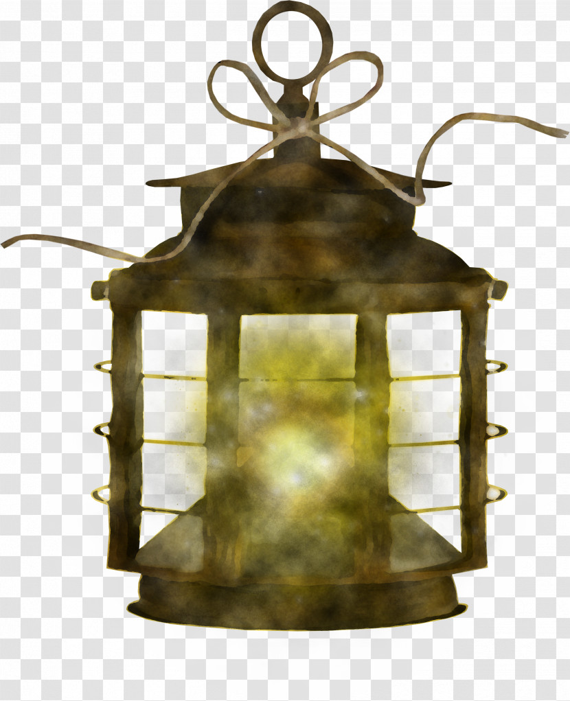 Lighting Lantern Light Fixture Brass Metal Transparent PNG
