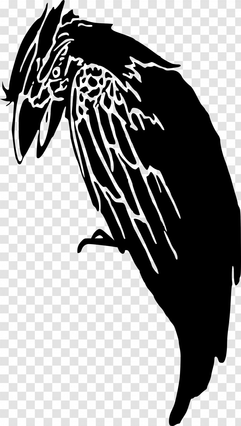 Crow Silhouette Clip Art - Stencil Transparent PNG
