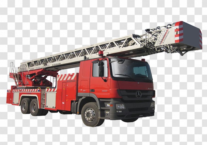 Fire Engine Car Escalade Firefighting Firefighter - Construction Equipment - Crane Truck Transparent PNG