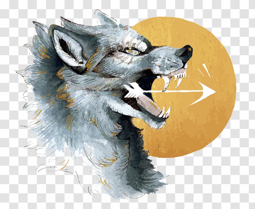 Gray Wolf Werewolf DeviantArt - Art - Vector Wolves Totem Transparent PNG
