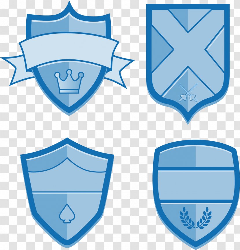Escutcheon Shield Euclidean Vector - Coat Of Arms - Hand-painted Blue Label Transparent PNG