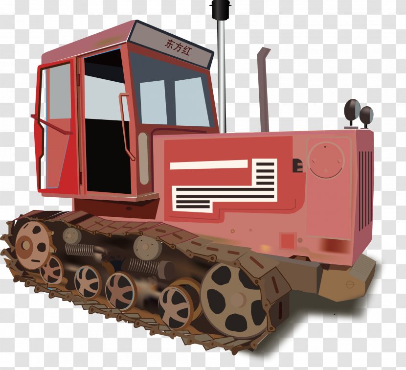 Tractor Bulldozer - Information - Oriental Red Transparent PNG