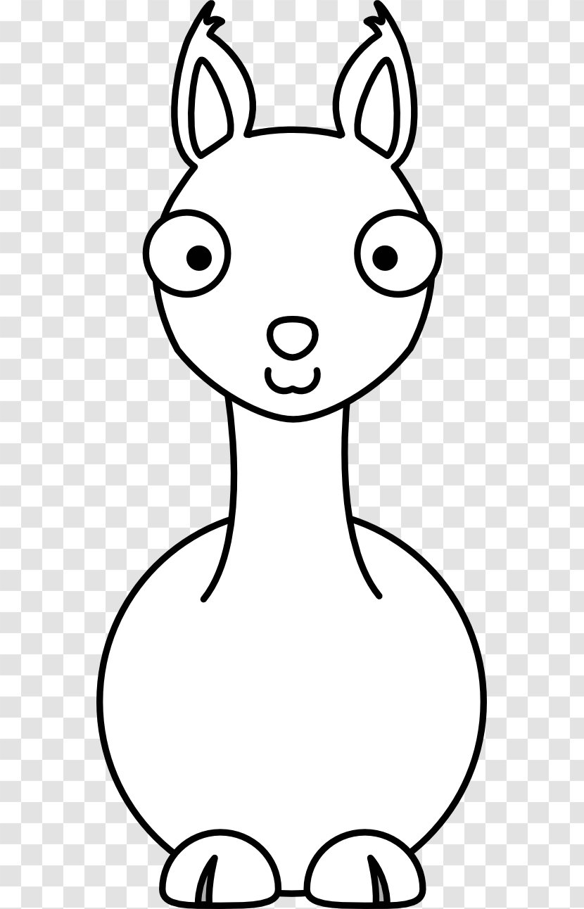 Llama Alpaca Cartoon Clip Art - Hand - Outline Transparent PNG