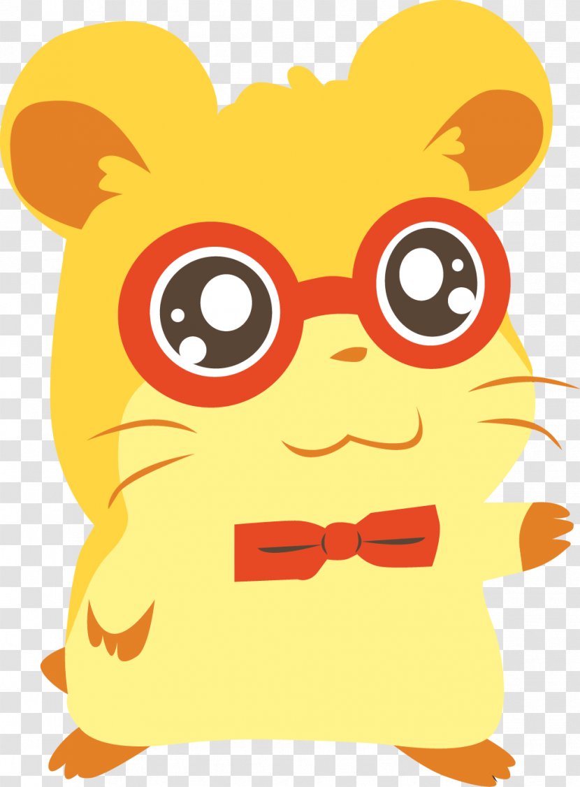 Hamster Chipmunk - Glasses - Vector Cute Yellow Transparent PNG
