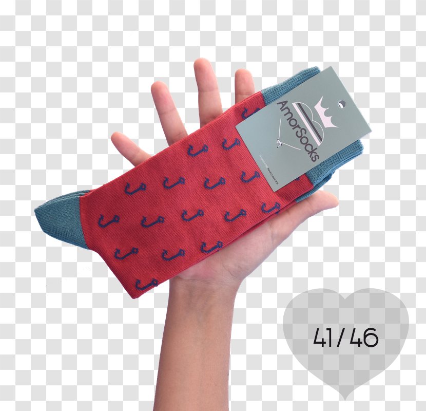 Sock Blue Shoe Size Grey Red - Hand - Libelula Transparent PNG