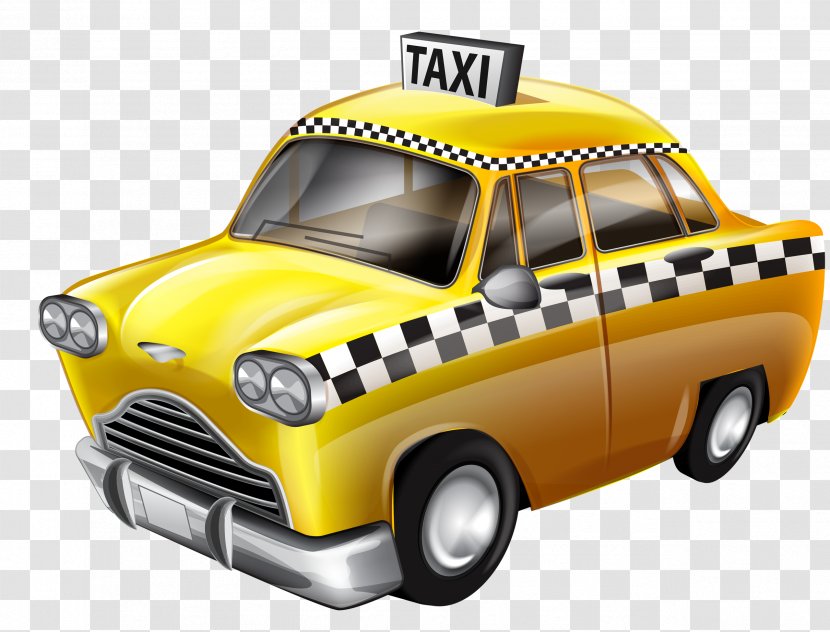 Taxi Car Checker Marathon Clip Art Yellow Cab Transparent PNG