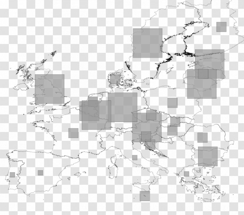 Europe Blank Map Pattern - Black And White - Line Transparent PNG