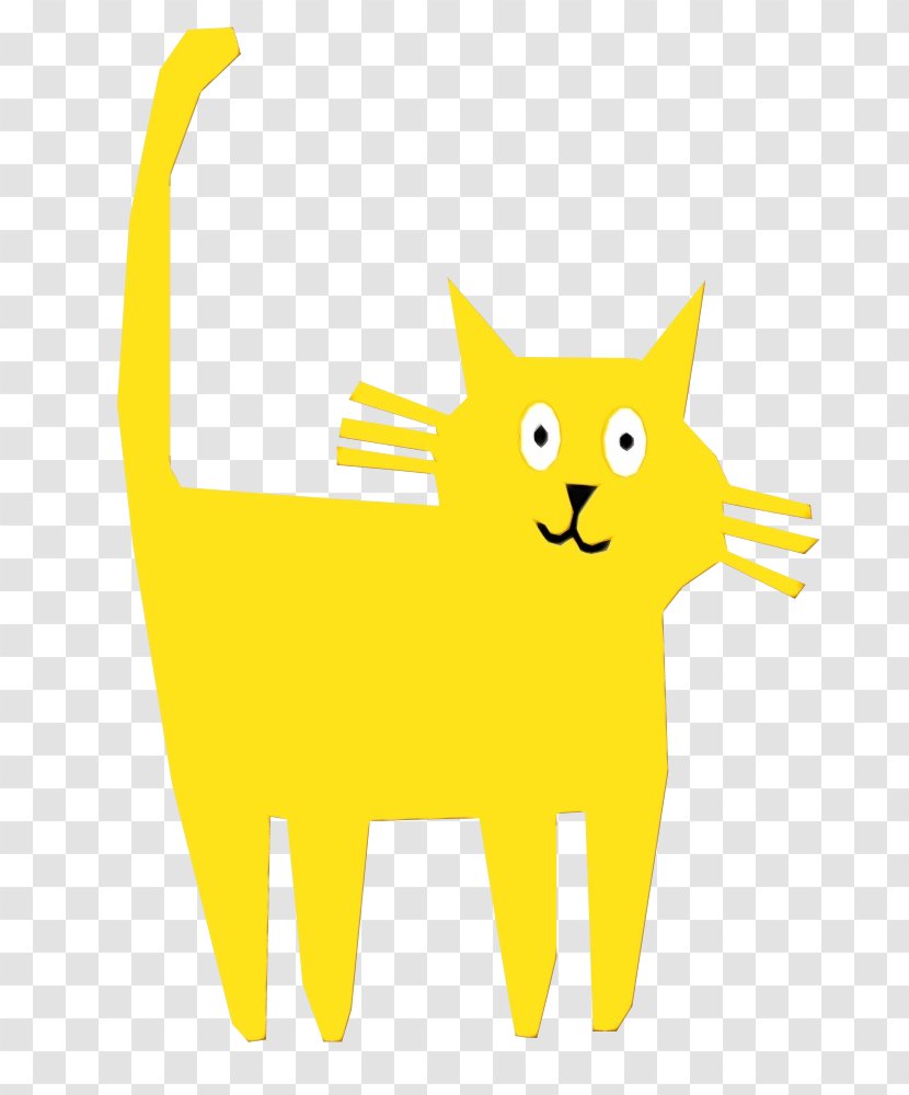 Whiskers Cat Design Angle Yellow - Paint - Gesture Kitten Transparent PNG
