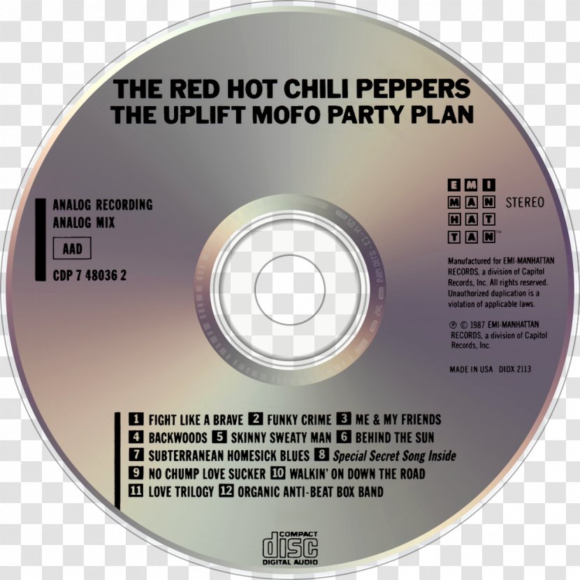 Compact Disc Red Hot Chili Peppers The Uplift Mofo Party Plan Album Madison Square Garden - Watercolor - Tv Transparent PNG
