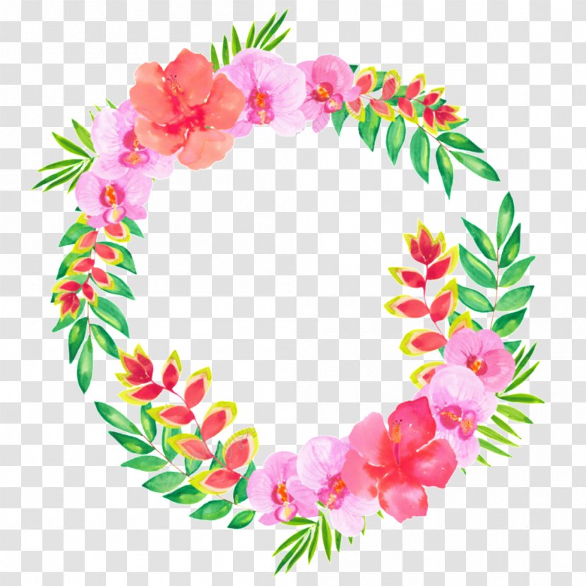 Watercolor Painting Flower Wreath Vector Graphics Illustration - Royaltyfree Transparent PNG