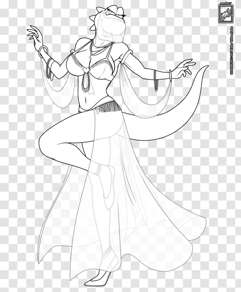 Luigi Drawing Line Art Belly Dance - Flower Transparent PNG