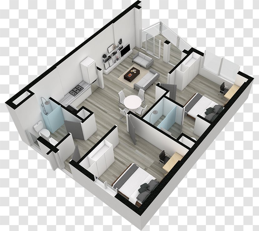 3D Floor Plan Erie Harbor Apartments House - Apartment Transparent PNG
