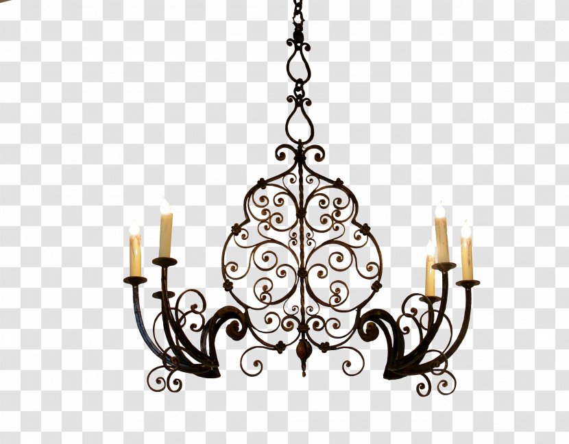 Chandelier Light Fixture Lighting Torchère - Wrought Iron Transparent PNG