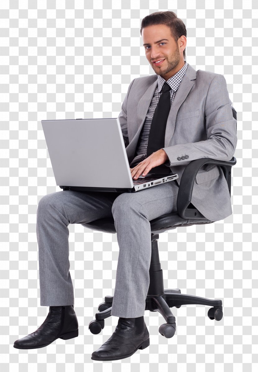 Laptop Desk Businessperson - Entrepreneur - Sitting Man Transparent PNG