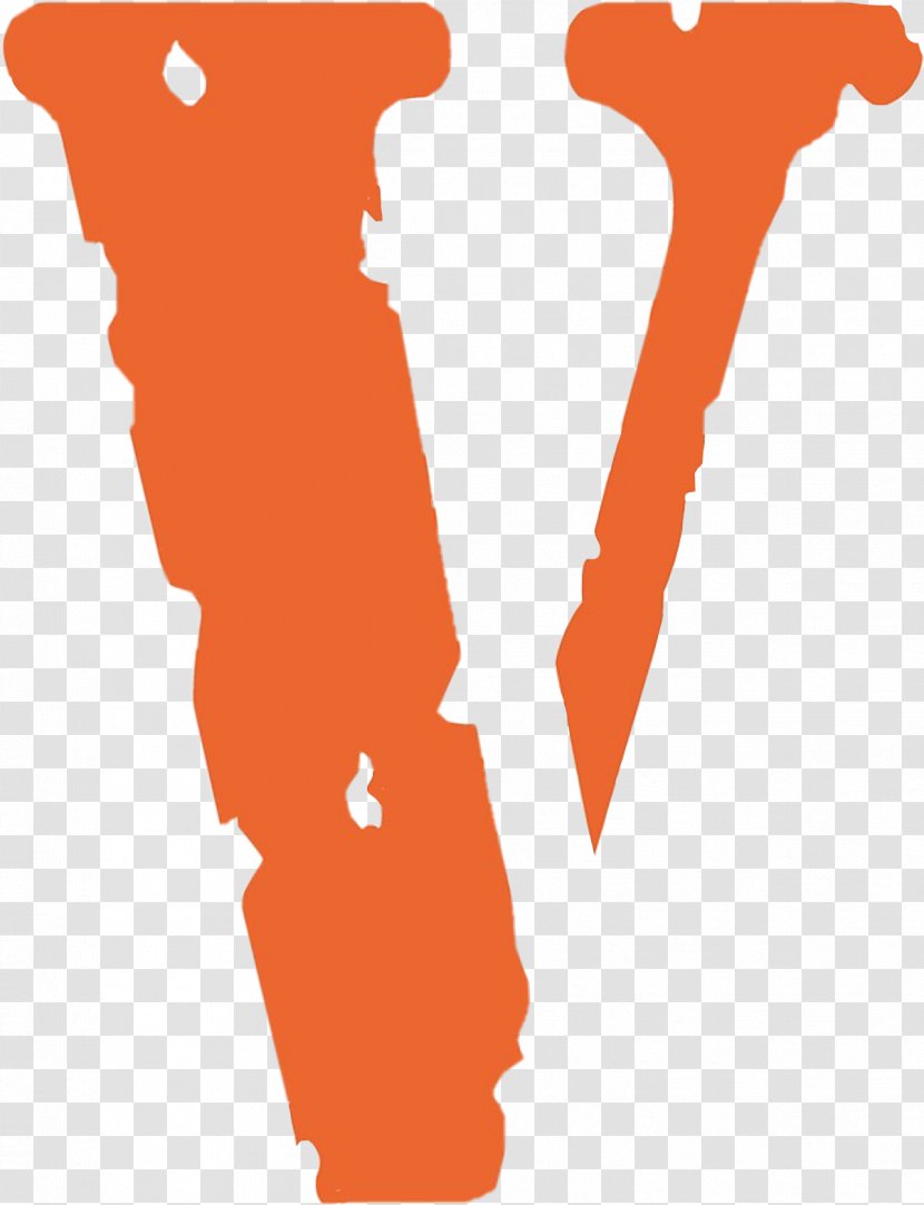 T-shirt VLONE Logo Supreme Design - Orange Transparent PNG