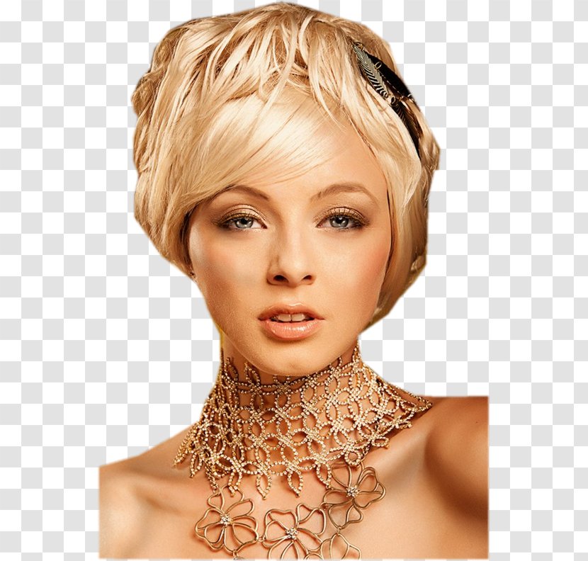 Blond Woman Pixie Cut Hair Coloring Feathered - Forehead - Avatar Femme Transparent PNG