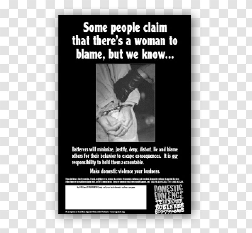 Poster National Domestic Violence Hotline 1-800-799-7233 Celebrity - Black And White Transparent PNG