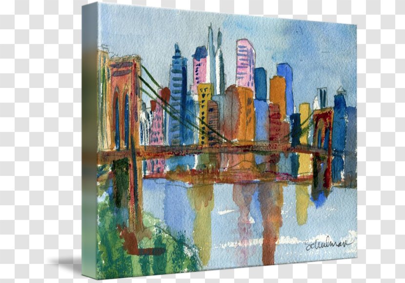 New York City Watercolor Painting Art Skyline - Impressionism Transparent PNG