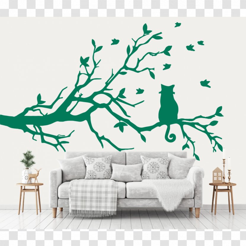 Lovebird Wall Decal Cat Branch - Bird Transparent PNG