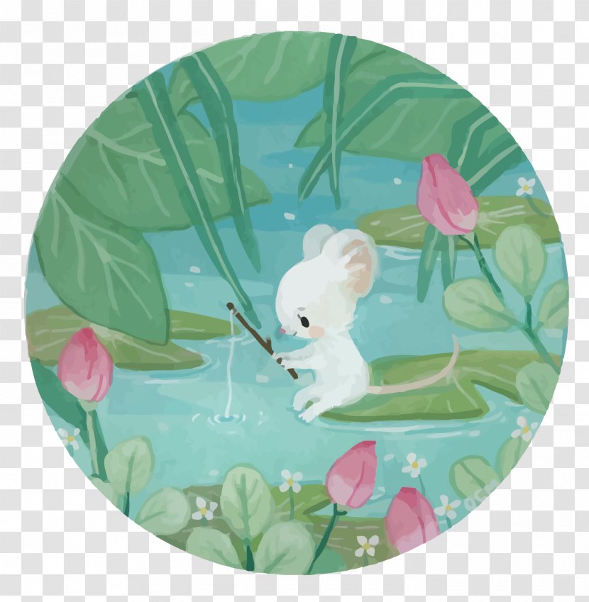 Illustration - Illustrator - Vector Fishing Little Mouse Transparent PNG