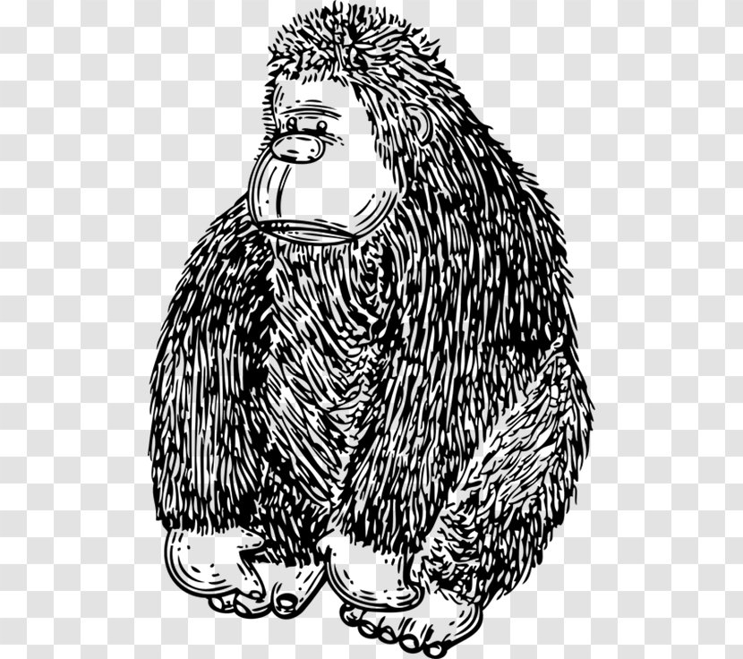 Gorilla Free Content Clip Art - Simple Black Head Body Transparent PNG