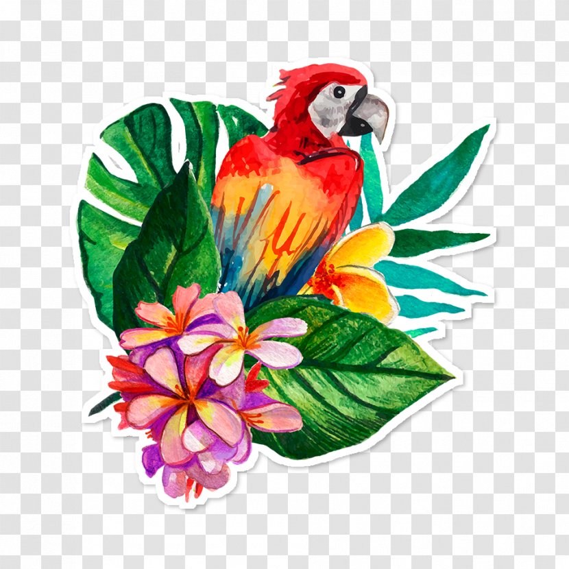 Art Paper Flower Floral Design Notebook - Macaw - Tropical Transparent PNG