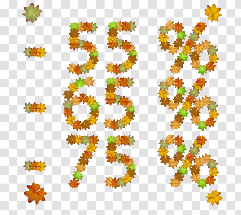 Percentage Numerical Digit Leaf - Tree - Autumn Leaves Sales Figures Transparent PNG