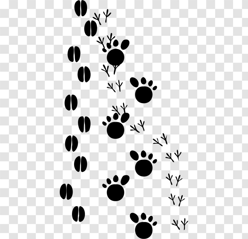 Cat Dog Animal Track Footprint Clip Art - Black And White Transparent PNG