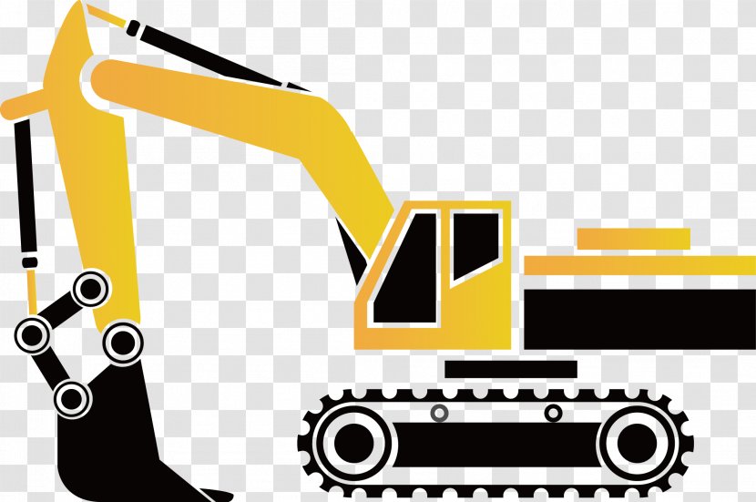Excavator Architectural Engineering Earthworks Icon - Yellow Transparent PNG