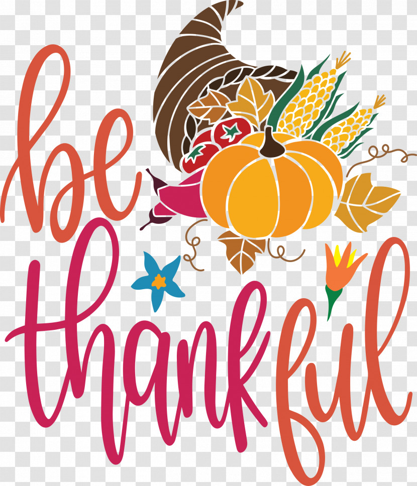 Be Thankful Thanksgiving Autumn Transparent PNG