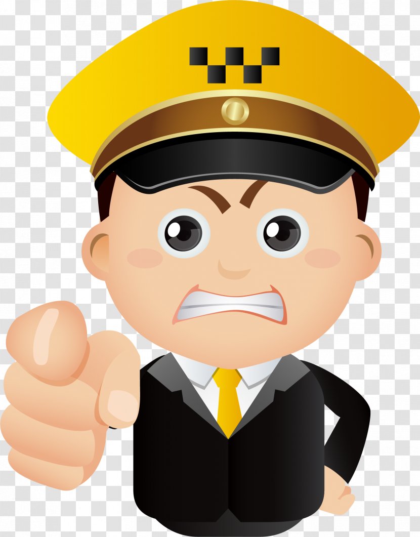 Taxi Cartoon Driver Illustration - Profession - Irate Police Transparent PNG